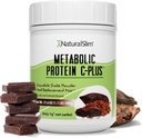 NaturalSlim Protein Powder with Vitamins and Minerals Metabolic C-Plus - 비타민 C, 아연 및 아미노산 - 초콜릿 단백질 분말 10 서빙 1.1 lb.