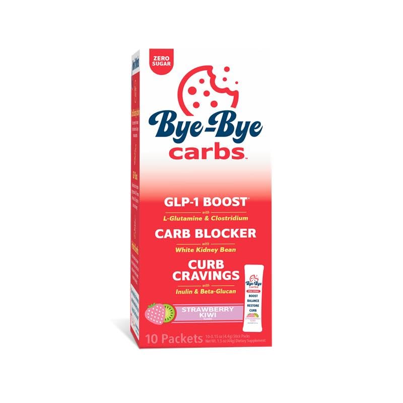 Bye-Bye Carbs - Carb Blocking Drink Mix - Fight Cravings, Feel Full Longer, & Support Digestion Sugar-Free & Keto Friendly - 딸기 키위