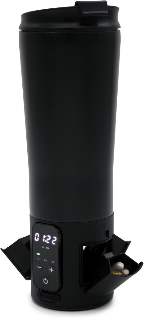e-Pill 스마트 12.5 oz 스테인레스 스틸 텀블러 물병 알약 주최자 및 의학 Reminder