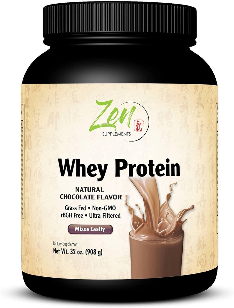 Zen 보조 식품 - 유기농 잔디 볶은 호이 단백질 19g per 서빙 케토 친화적 인 - 초콜릿 32 Oz-Powder