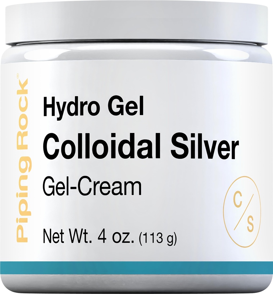 Piping Rock Colloidal 실버 크림 | 4 oz | 스킨 | 하이드로 젤 크림 | 비 GMO, 글루텐 프리