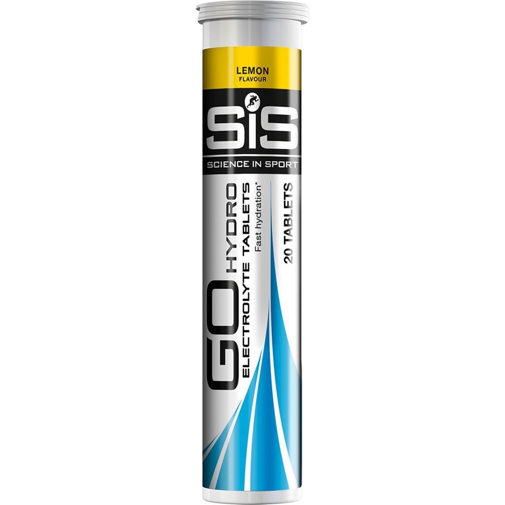 SIS Hydro Electrolyte Drink Tablets, Electrolyte Tabs for Hydration, 향상된 Endurance Sports Drink for running, Cycling, Triathlon, Lemon - 20 Tablets - 1 Pack