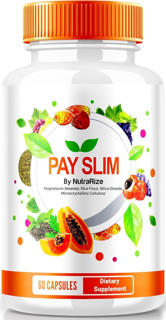 NutraRize Pay Slim Capsules, PaySlim 건강한 체중 감량을위한 모든 자연 보충, Body and Fitness Goals, 공식 리뷰 (60 캡슐)을 달성하는 프리미엄 공식