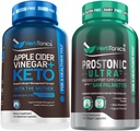 Herbtonics Apple Cider Vinegar 캡슐 플러스 Keto BHB | 여성 및 남성을위한 지방 버너 및 체중 감소 보충 - 남성 건강을위한 전립선 지원 보충 | 톱 팔로토 베타 Sitosterol