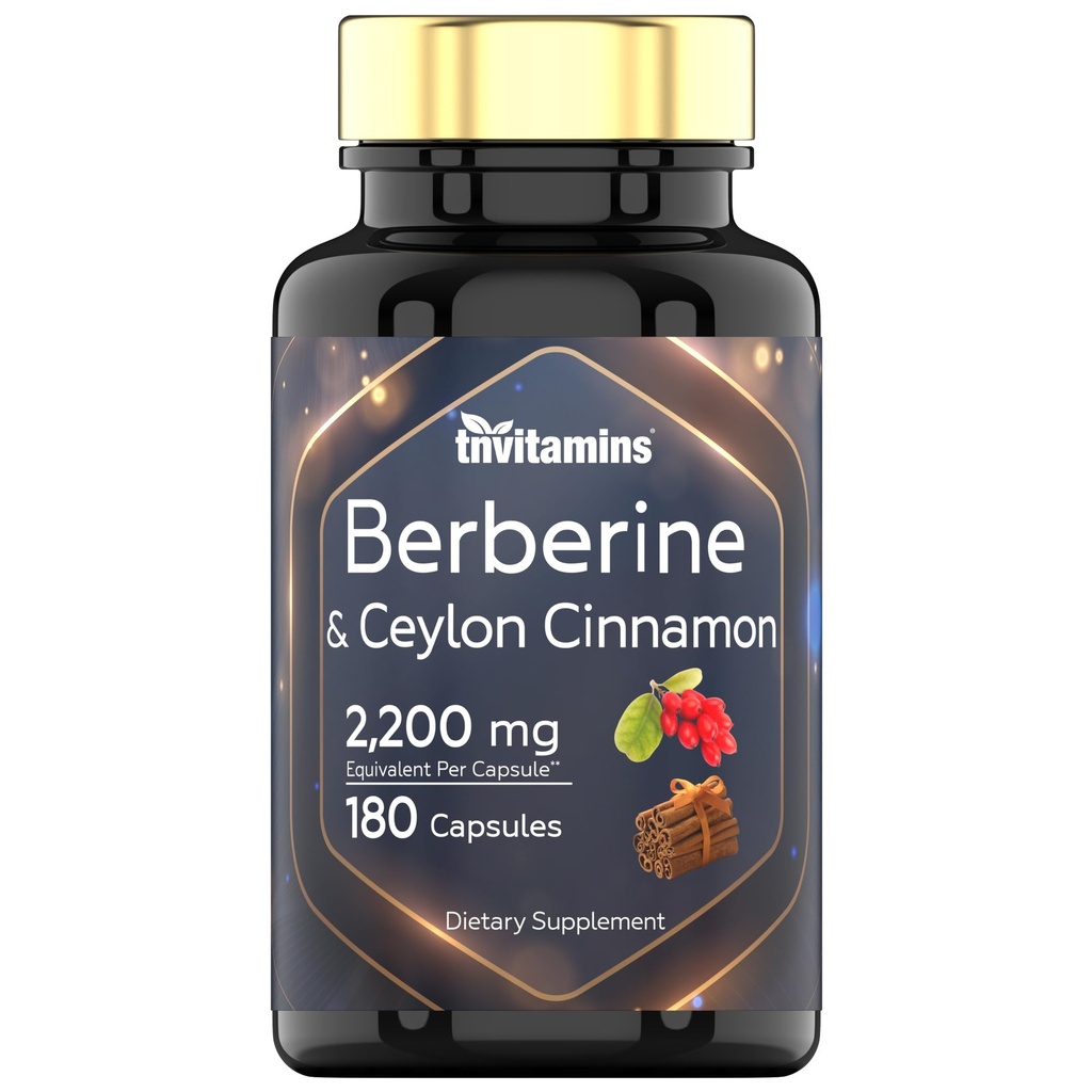 크레용 크린 (Ceylon Cinnamon)이있는 Berberine : 캡슐 당 2200mg - 180 캡슐 | Cardiovasular & Circulatory System Health *에 대한 천연 Berberine 보충 | 6 개월 공급 | 미국에서 제작!