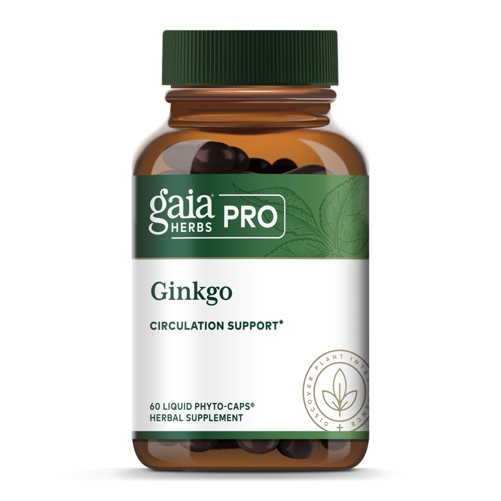 GAIA HERBS PRO Ginkgo - 건강한 혈액 흐름 및 뇌 기능 지원 보충교재 * - Ginkgo 잎 추출물을 가진 혈액 순환 지원 보충교재* - 60의 액체 Phyto 모자 (30의 봉사)