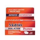 Tylenol, Ibuprofen & Acetaminophen를 가진 Motrin 이중 활동은 Minor Aches & 고통, Ibuprofen (NSAID) 125 mg & Acetaminophen 250 mg, 120 ct를 위한 이중 활동 고통 의존합니다