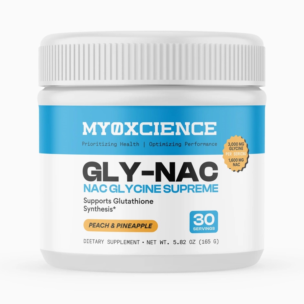 MYOXCIENCE NAC 글리신 Supreme | N-Acetyl-L-Cysteine, 글리신, 타우린 조합(자연 복숭아와 파인애플 맛) (30 인분)