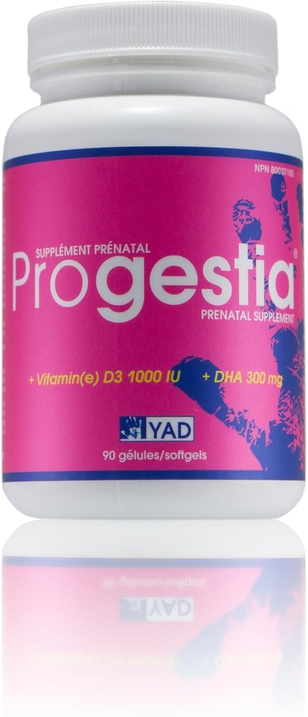 오메가-3 지방산 EPA, DHA, Folic Acid, Iron, Vitamins 및 Nutrients를 가진 여성을위한 Progestia Prenatal 비타민, & Post Pregnancy (90 알약 3 개월 공급).