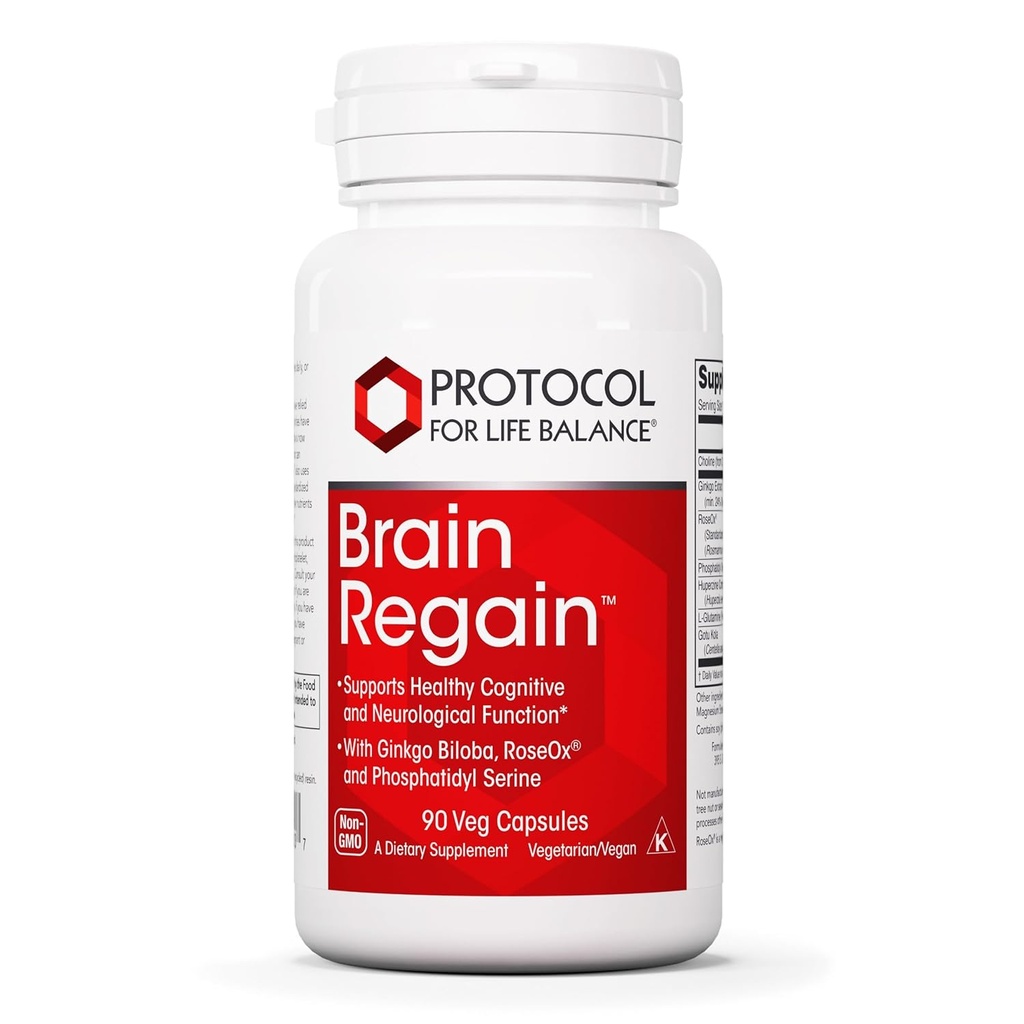 프로토콜 뇌 Regain - 뇌 지원 * - Phosphatidylserine - 뇌 건강 보충교재 * - 혈관 건강 - 90 Veg 모자