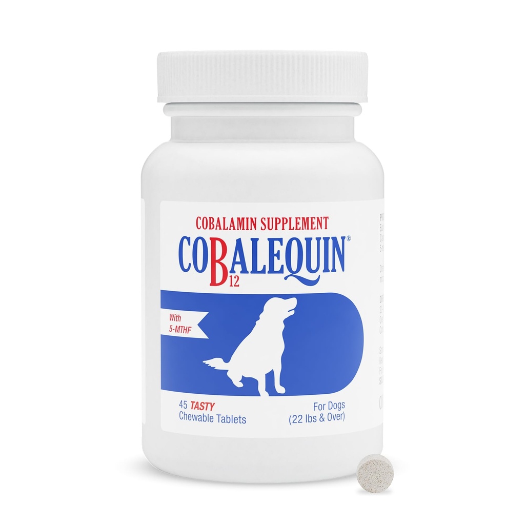 Nutramax Laboratories Cobalequin B12 큰 개, 45 Chewable 정제, Hydrolyzed 치킨, 2.08 온스 중간에 대 한 보충