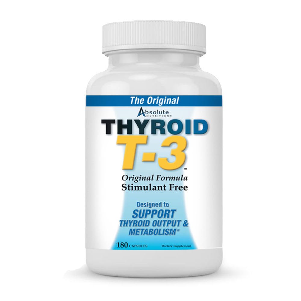 절대 영양 Thyroid T-3 라디컬 대사 승압기, 에너지 & 초점 Unflavored Thyroid 지원 공식 캡슐, 자연적인 Metabolism 승압기, 지원 건강한 Thyroid 기능, 180의 캡슐