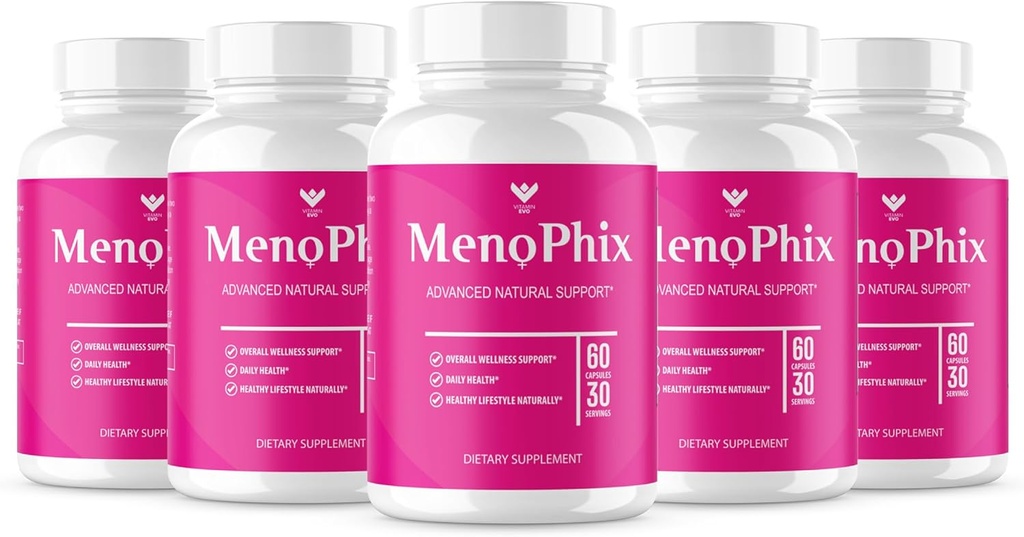 (5 팩) MenoPhix Menopause 자연적인 지원 캡슐 - Meno Phix 보충교재, Meno Phix Menopause, MenoPhix 여자 자연적인 지원을 위한 보충 교재, MenoPhix 리뷰 (300의 캡슐) 5 달 공급