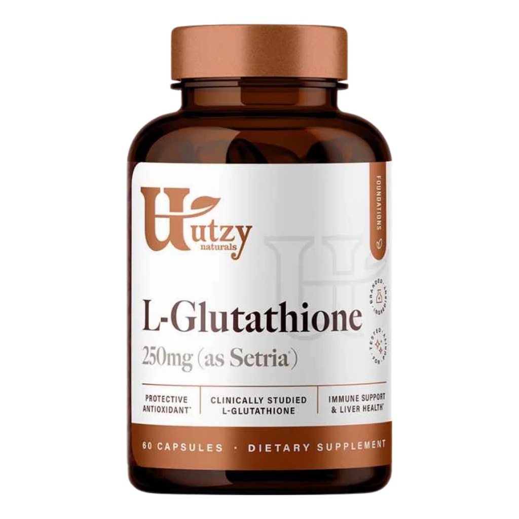 Utzy Naturals L-Glutathione | 면역력 & 항산화 지원 | Setria® 250mg Reduced Form Glutathione | High Absorption | 미국에서 만든 | 60 캡슐