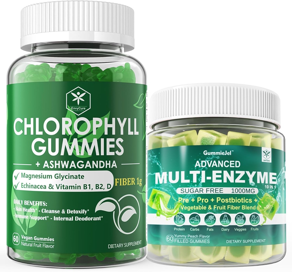 소화 효소 Gummies & Chlorophyll 섬유 Gummies 뭉치
