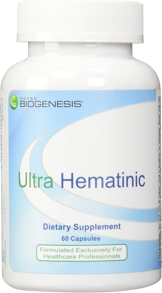 Nutra BioGenesis - Ultra Hematinic - 철, B 비타민 및 구리 흡수, RBC 지원 및 에너지 - 60 캡슐