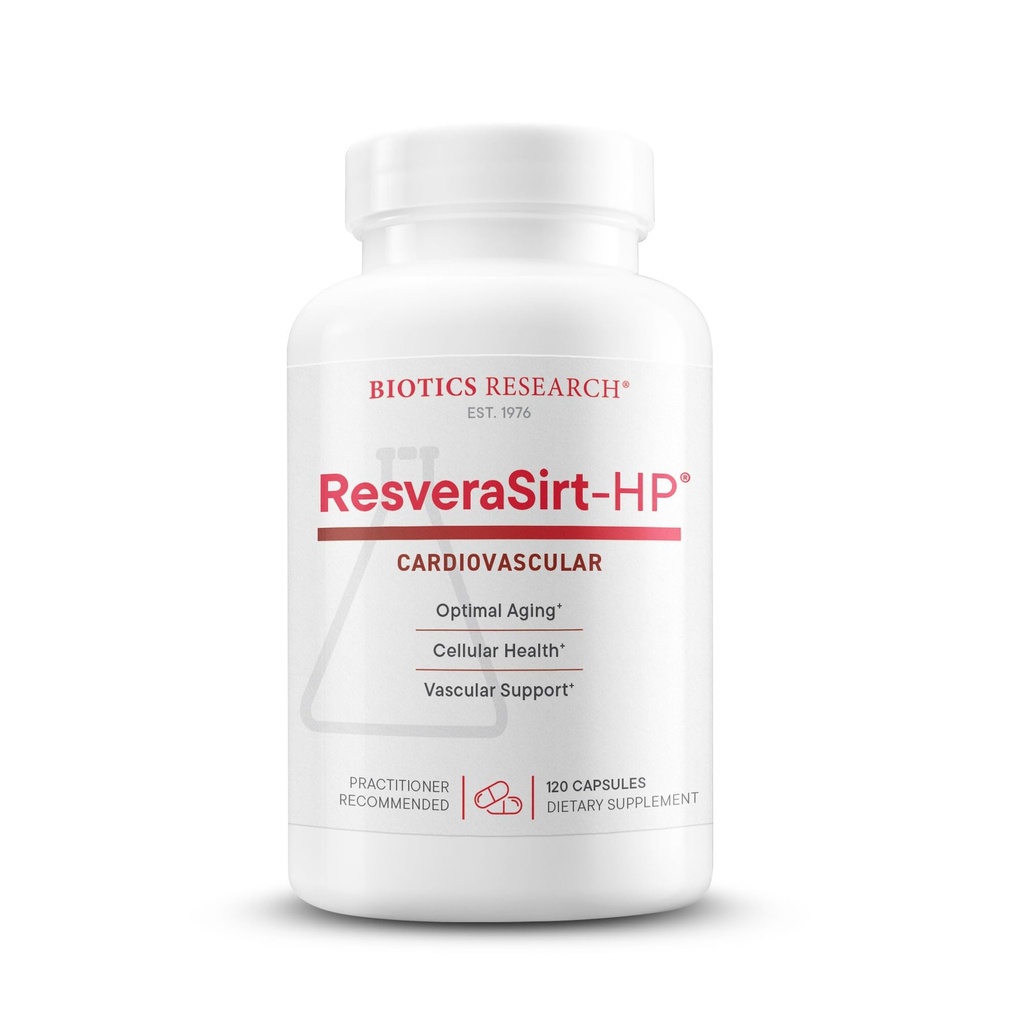Biotics 연구 ResveraSirt HP는 Dr. Mark Houston, Trans Resveratrol, Quercetin, 증가 Sirtuin 활동, 심장 혈관 지원, 심장 힘, 관 지원, 120의 캡슐에 넣었습니다