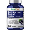 NusaPure 검정 Currant씨 기름 1605 mg 감마 Linoleic 산 (GLA) 15% 180 Softgels (비 GMO, Soyfree)