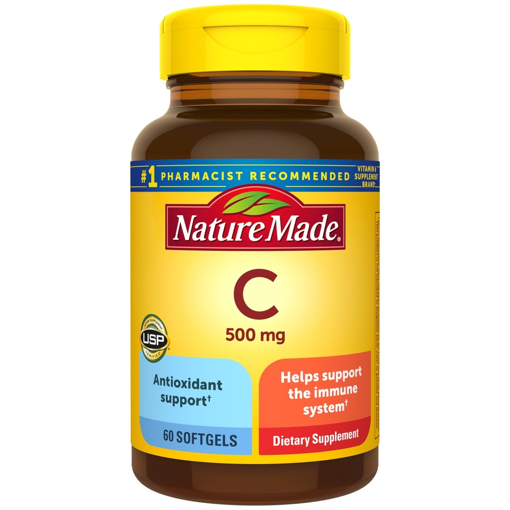 성격은 비타민 C 500 mg의 이마네 지원을 위한 규정식 비타민 C 보충교재, 60 Softgels, 60 일 공급을 만들었습니다