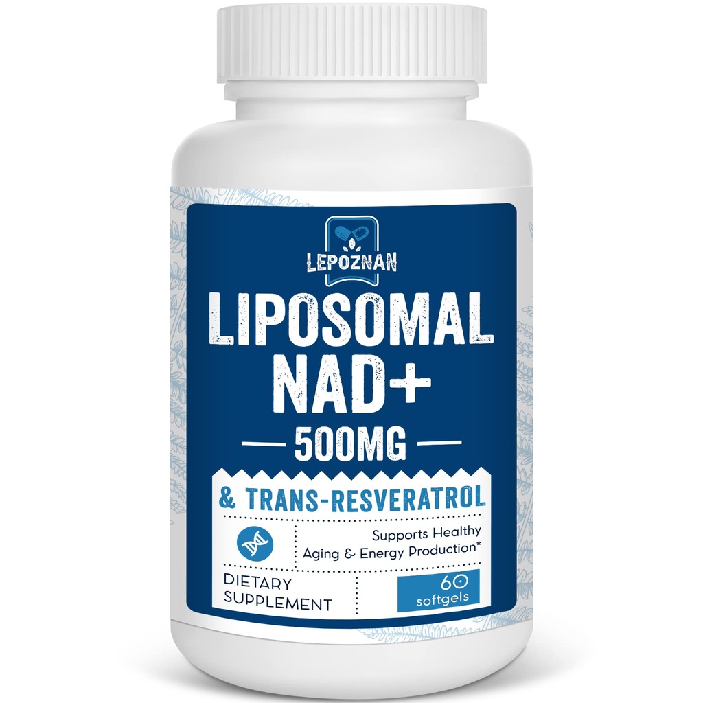 Liposomal NAD+ 500 mg + Trans-Resveratrol 300 mg의 세포 에너지 대사 & DNA 수선, 60 Softgels를 위한 우량한 흡수 진실한 NAD 보충교재 능률