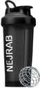 Protien 셰이커 병 철사 위스키 공, Protien 혼합, 단백질 셰이커 컵, 28-Ounce, 단백질 셰이커 병, 단백질 쉐이크 병 (검정), 중간, NJB 28-Oz