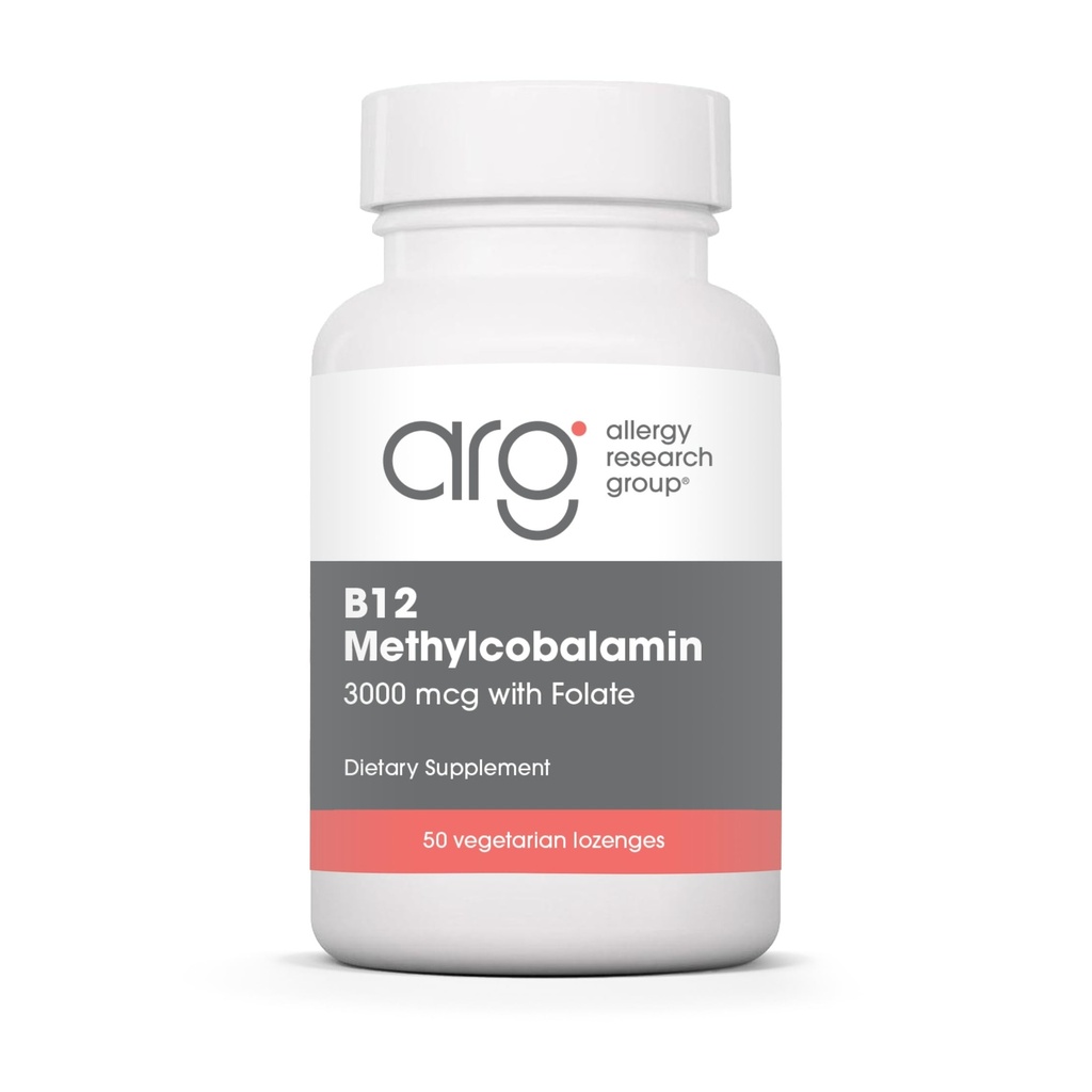 알레르기 연구 그룹 B12 Methylcobalamin 보충교재 - 400mcg Folic 산과 더불어 비타민 B12와 Folate, 순수한, 채식 Lozenges - 50 조사