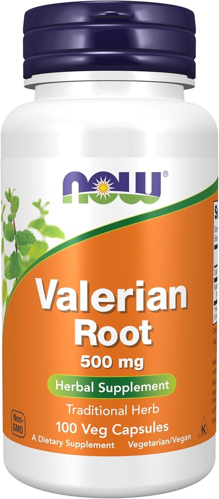 지금 보충 교재, Valerian 뿌리 (Valeriana officinalis) 500 mg의 초본 보충교재, 100 Veg 캡슐