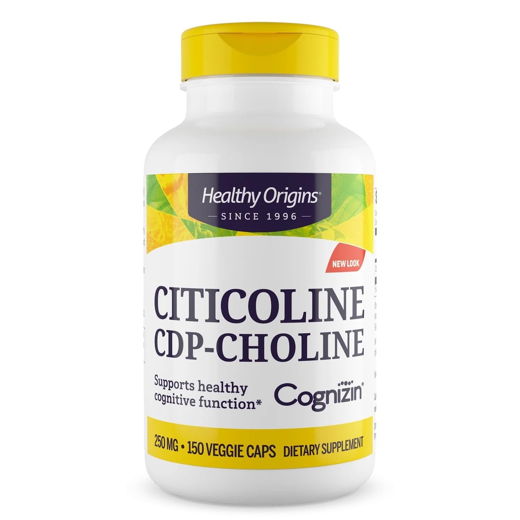 건강한 근원 Cognizin (Citicoline), 250 mg - Citicoline CDP Choline를 가진 기억을 위한 뇌 보충교재 - 비 GMO, Vegan & 글루텐 자유로운 보충교재 - 150의 Veggie 캡슐