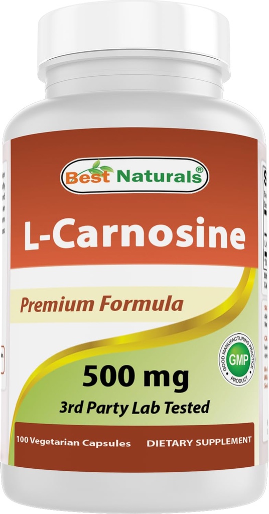 제일 자연적인 L Carnosine 500 mg 100 Vcaps (100의 조사 1)의 포장)