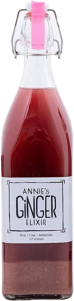 Annie 's Ginger Elixir, 34oz 2-Pack, 순수한 자연 유기 Tonic Ginger 샷, 소화 Cleanse Boosts 면역 방어, 매일 Gut 건강 및 웰빙, 비 GMO 음료