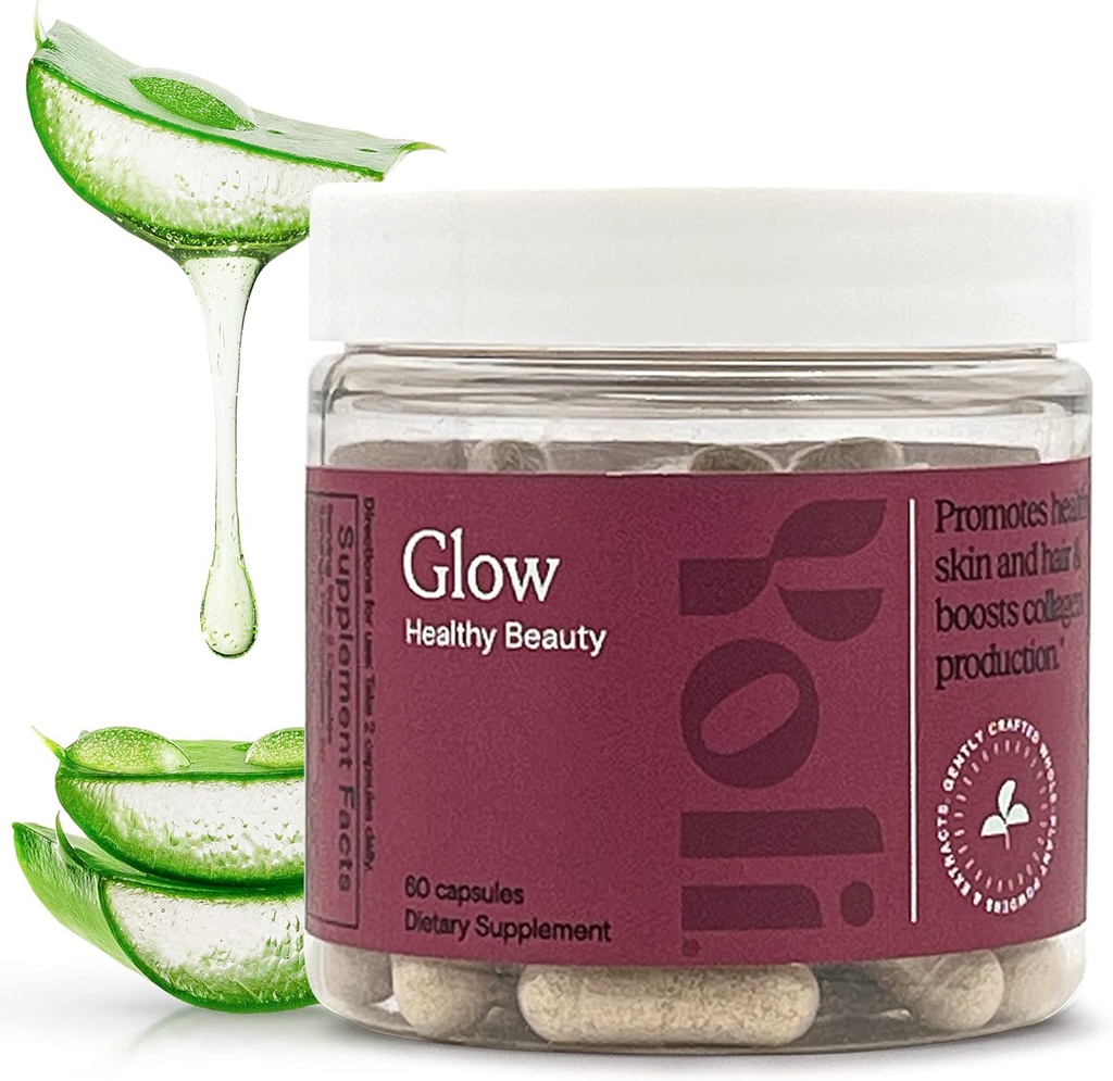 Yoli® Glow Biotin & Collagen 보충제 - 헤어, 피부 및 손톱 공식 - 필수 비타민 및 미네랄이있는 여성을위한 매일 Multivitamin - 60 캡슐