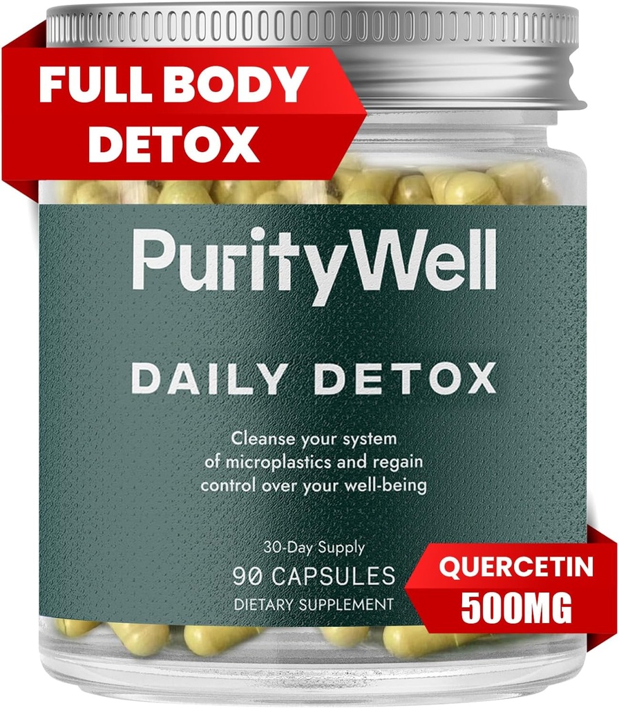 Quercetin 500mg, 비타민 C 및 L-Cysteine와 전체 바디 지원 보충 - 호흡, 간 및 소화 건강 지원 - 90 캡슐