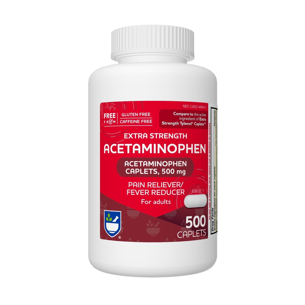 Rite Aid 여분 힘 Acetaminophen, 500mg - 500의 모자를 씌우기 | Migraines, 합동 고통, 근육 또는 뒤 고통 및 정신 통증을 위한 고통 Reliever & Fever 흡진기