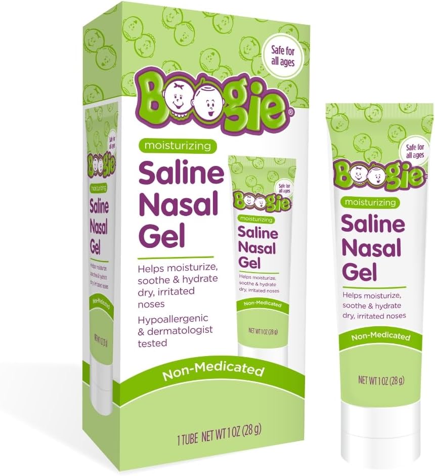 Boogie Saline Nasal Gel, Aloe 및 Isotonic Saline, Soothes 및 Hydrates 건조 또는 Irritated Noses, Unscented, 1 팩