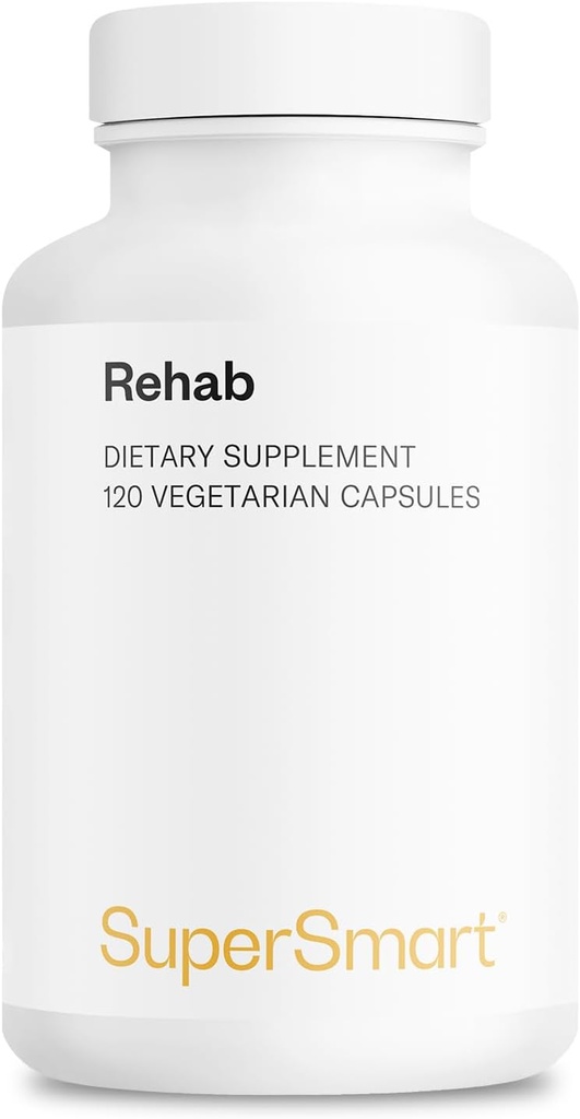 Supersmart - Rehab (Advanced Formula) - Kudzu, Silymarin, Ginger Root, Benfotiamine - All-in-1 Supplement | Non-GMO 및 글루텐 무료 - 120 채식 캡슐