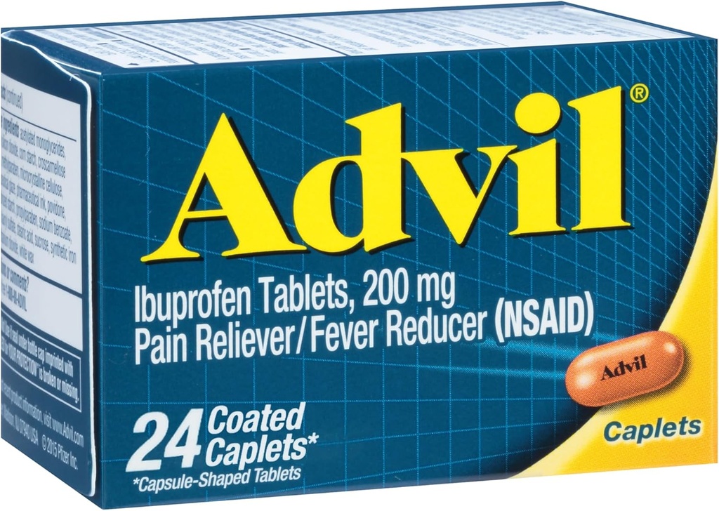 Advil Ibuprofen 입히는 모자를 씌우는 고통 Reliever와 Fever 흡진기 200 밀리그램 24Ct