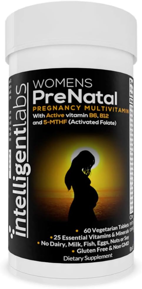 지적인 실험실 여자의 Prenatal Multivitamin, 5MTHF 활성화된 Folate, 활동적인 B12 및 B6, 쉬운 부엌, 2 달 공급과 더불어 25의 정유 비타민과 무기물,
