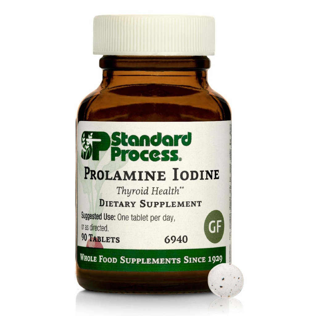 Standard Process Prolamine Iodine - Thyroid Health Supplement - Iodine과 필수 Endocrine 지원 - 글루텐 프리, 비 - 데리, & Non-Soy - 90 정제 (90 서빙)