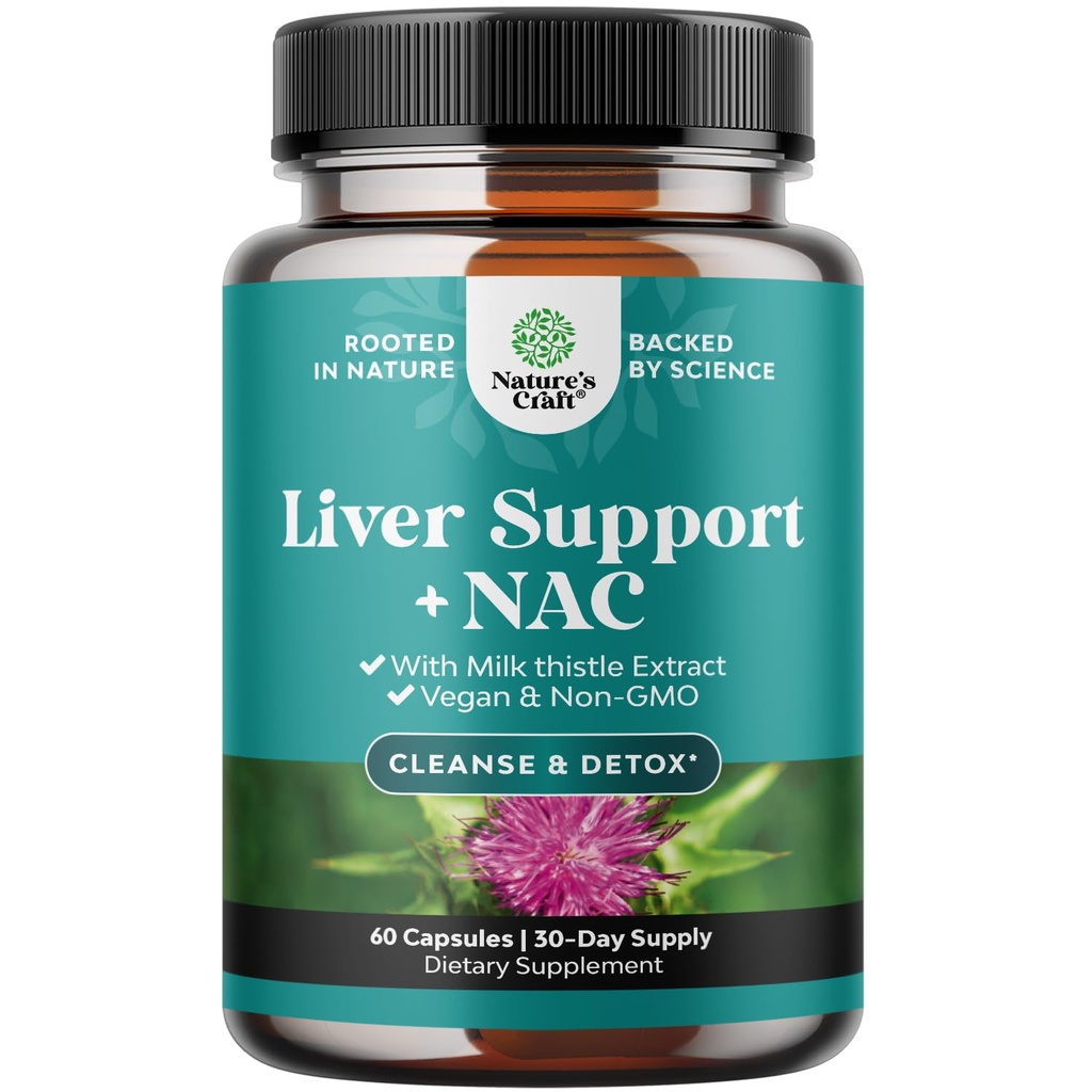 Liver Cleanse Detox & Repair - N Acetyl Cysteine Supplement for Liver, Choline, Dandelion & L-Glutathione