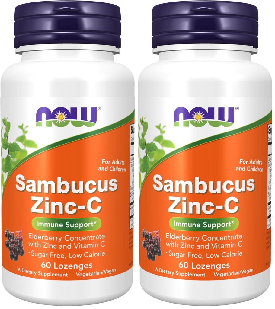 지금 보충 교재, Elderberry 농축물과 비타민 C, 60 Lozenges (패키지 2)를 가진 Sambucus 아연 C