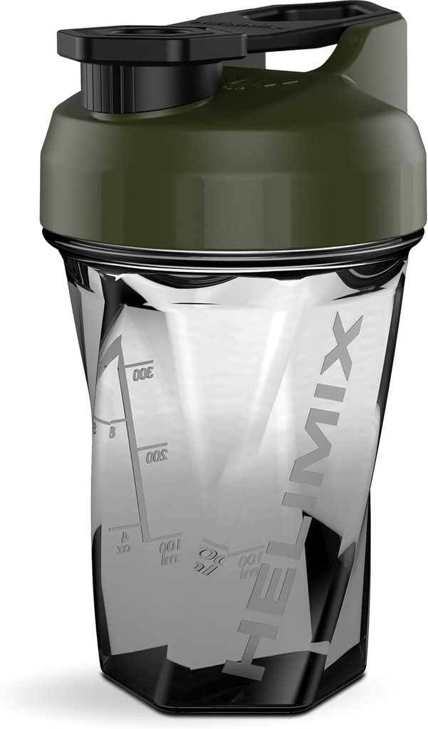 HELIMIX 1.5 Vortex Blender Shaker Bottle Holds Upto 20oz | Blending Ball or Whisk | USA Made | 휴대용 사전 운동 호리한 단백질 음료 쉐이커 컵 | Mixes 칵테일 스무디 쉐이크 | Top Rack Safe