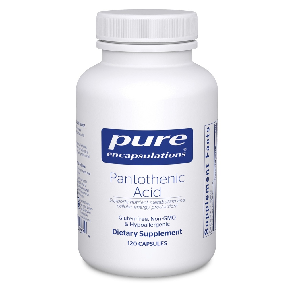 순수한 캡슐화 Pantothenic 산 | Hypoallergenic 보충교재 지원 세포 에너지 생산, 아드레날린과 심장 혈관 건강 | 120의 캡슐