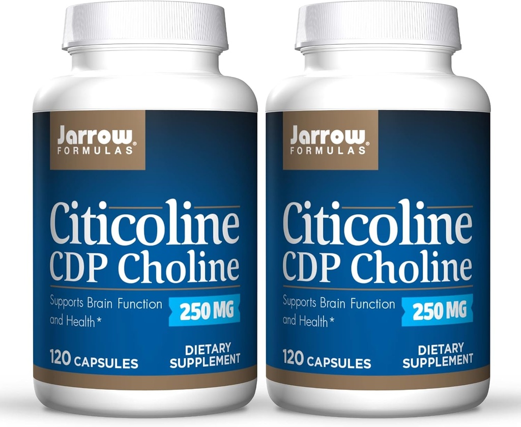 Jarrow Formulas Citicoline (CDP 콜린) 250 mg - 120 캡슐, 2 팩 - 지원 뇌 건강 및 관심 성능 - 최대 240 총 서빙