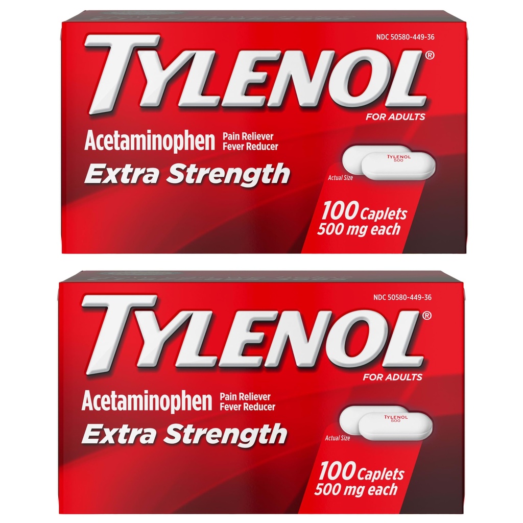 Tylenol 여분 힘 고통 Reliever와 Fever 흡진기 Caplets, 500 mg Acetaminophen, 두통, 두통, 두통 및 Minor 관절염 고통 구호, 200 조사를 위한 고통 구호 알약