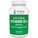 Dr. Berg 자연적인 비타민 B1 B6 B12 Complex - 티아민, 니콘, Folate, 마그네슘 & 더 많은 것을 포함하여 남자 & 여자를 위한 8개의 정유를 가진 Allithiamine 비타민 B1 보충교재 - 60의 캡슐
