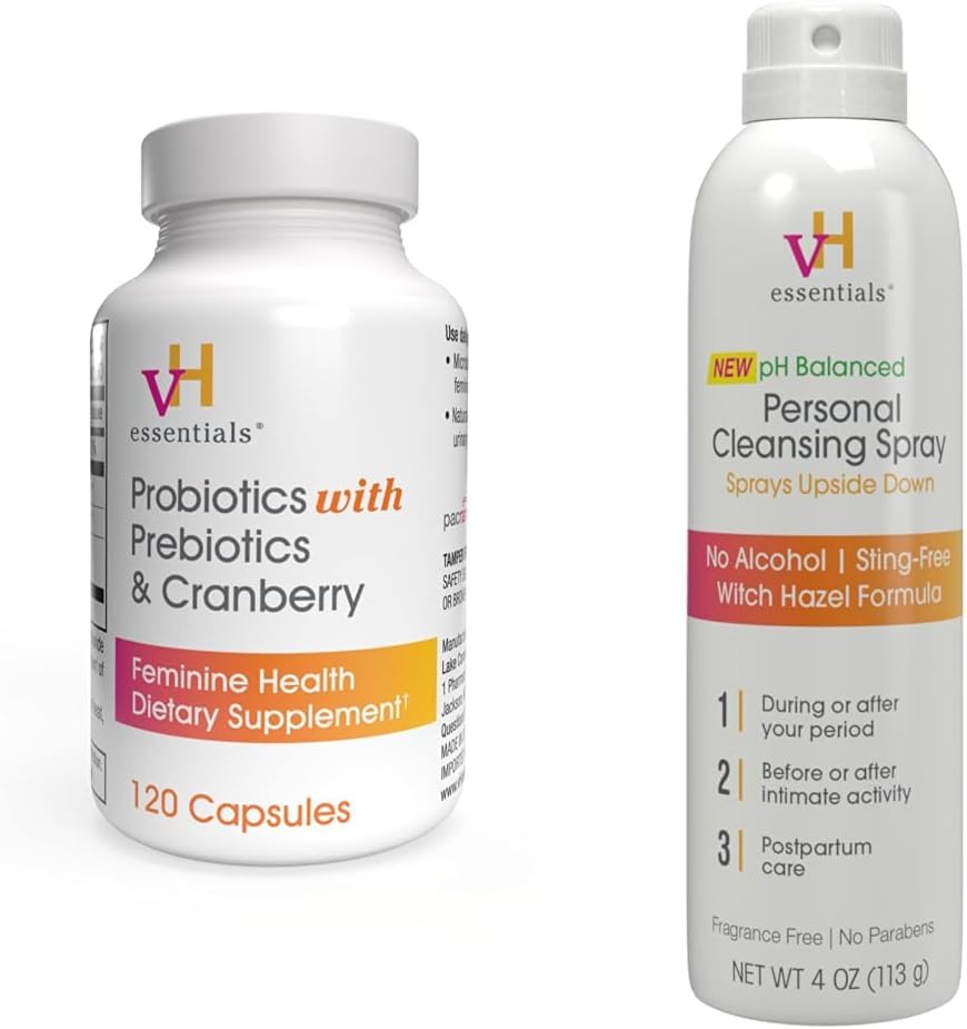 VH는 Prebiotics와 Cranberry Feminine 건강 보충교재를 가진 Probiotics - 120의 캡슐 및 개인적인 Cleansing 살포 뭉치를 근본적으로 합니다