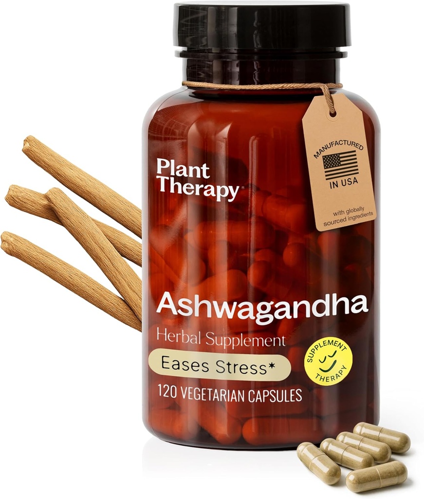 식물 치료 Ashwagandha 캡슐 제조 미국 4 개월 공급 승진 Relaxation and Emotional Balance Supplements for Women & Men 120 채식 캡슐