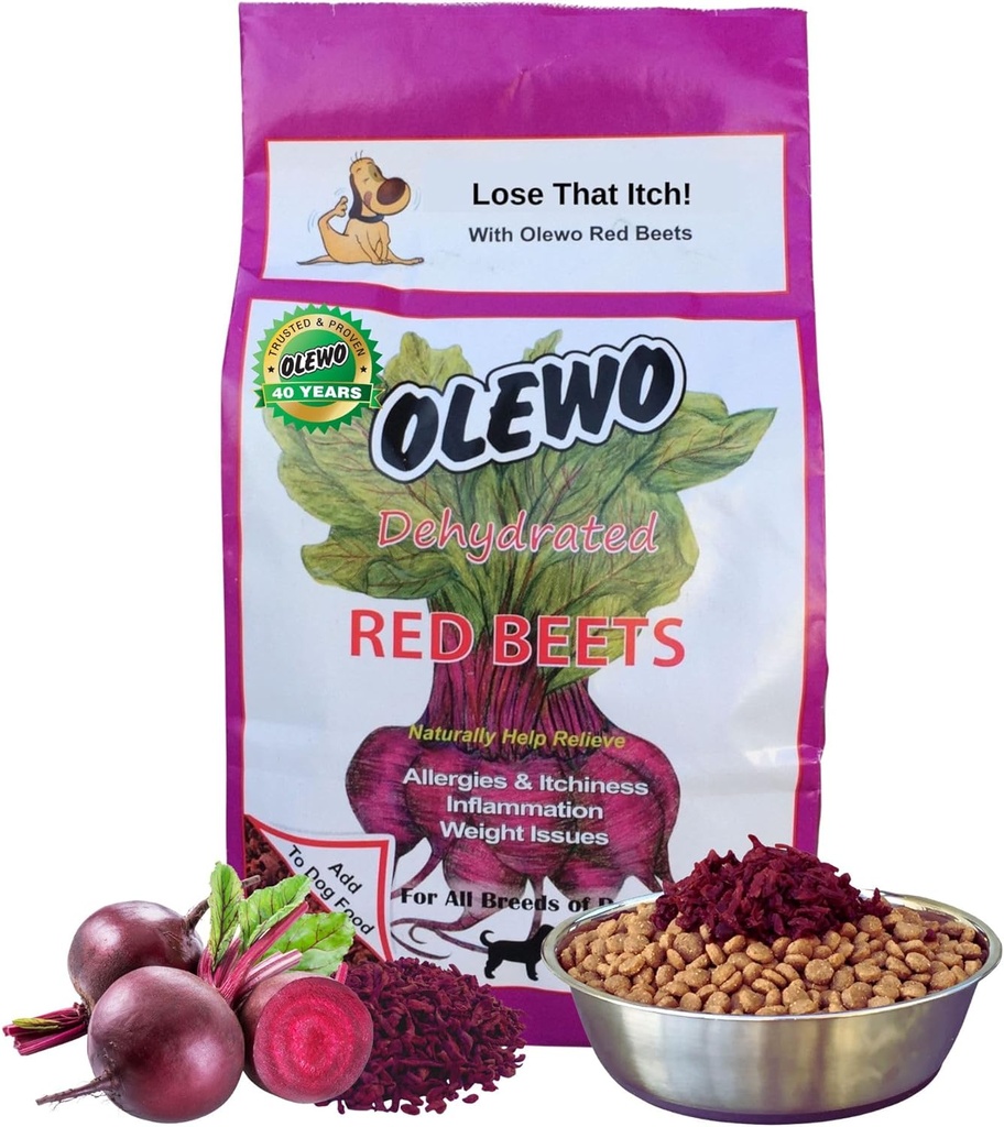 Olewo Original Red Beets for Dogs – Natural Dog Anti Itch, Dog Food Topper, Skin & Coat Support – Dogs, Dog Supplements & Vitamins, Dogs, Dogs, Fiber for Dogs, 5.5 lbs에 대한 야채를 탈수했습니다.