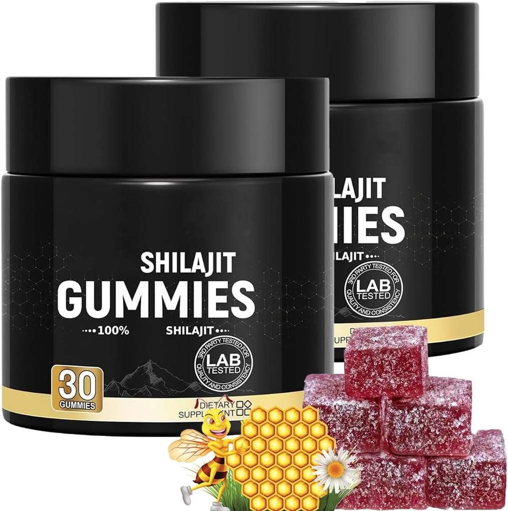 Himalayan 골드 그레이드 Shilajit Gummies 남성 & 여성 혈액에 대 한 마누카 꿀 | 오렌지 오일 맛 | 85 + Trace Minerals & Fulvic Acid for Focus & Energy Healthy Gummies -30 Count (2)