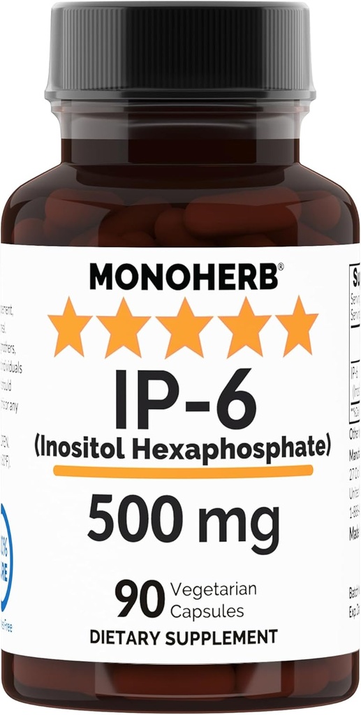 MONOHERB IP-6 Inositol Hexaphosphate 캡슐 당 500 mg - 90의 Veg 캡슐